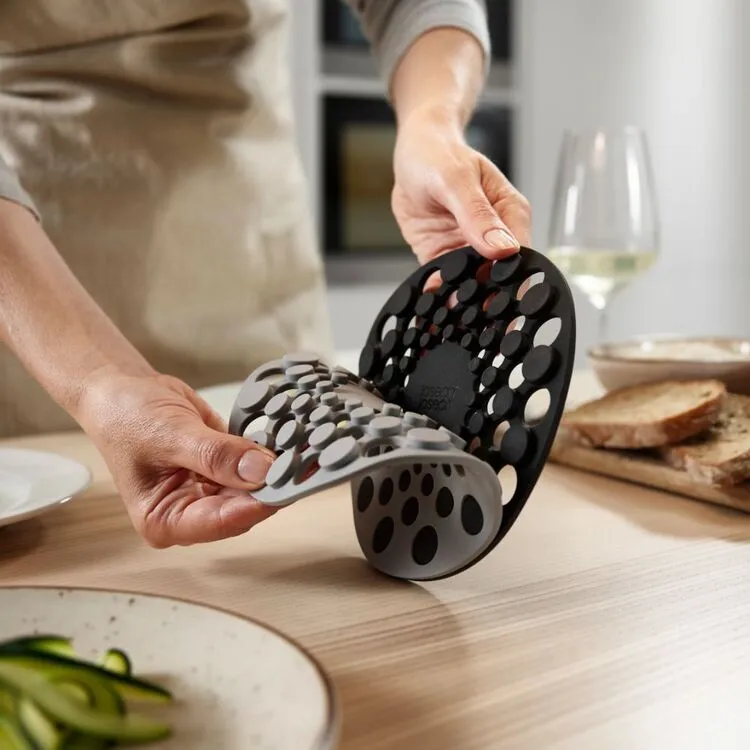 Joseph Joseph Joseph & Joseph Spot-On Set Of 2 Round Grey Silicone Trivets 2 Joseph Joseph Joseph & Joseph Spot-On Set Of 2 Round Grey Silicone Trivets - Image 2