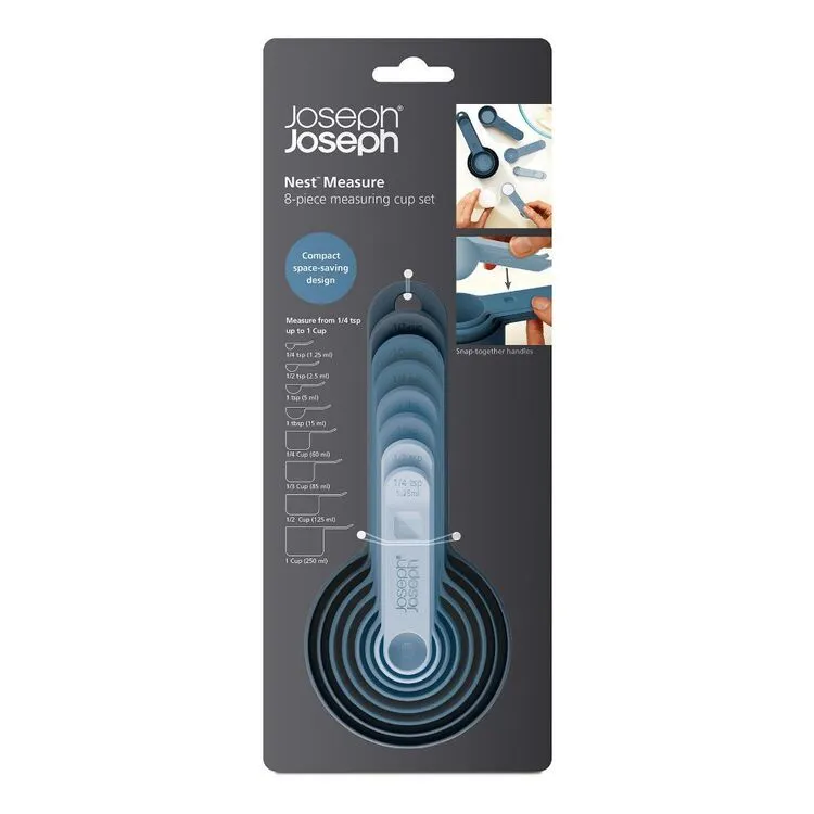 Joseph Joseph Joseph & Joseph Nest Measure 8 Piece Sky Measuring Cup Set 2 Joseph Joseph Joseph & Joseph Nest Measure 8 Piece Sky Measuring Cup Set - Image 2