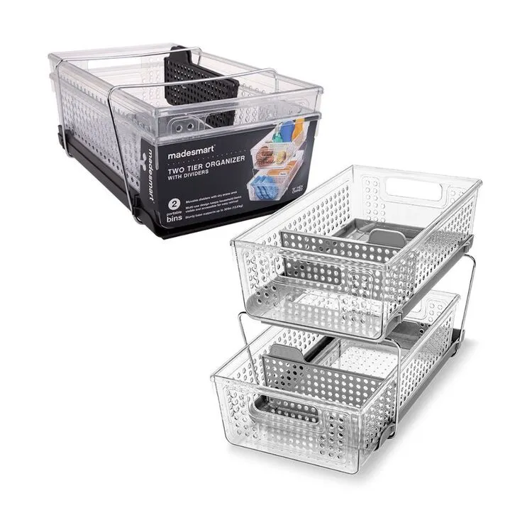 Madesmart 2 Lvl Storage With Divider 1 Madesmart 2 Lvl Storage With Divider