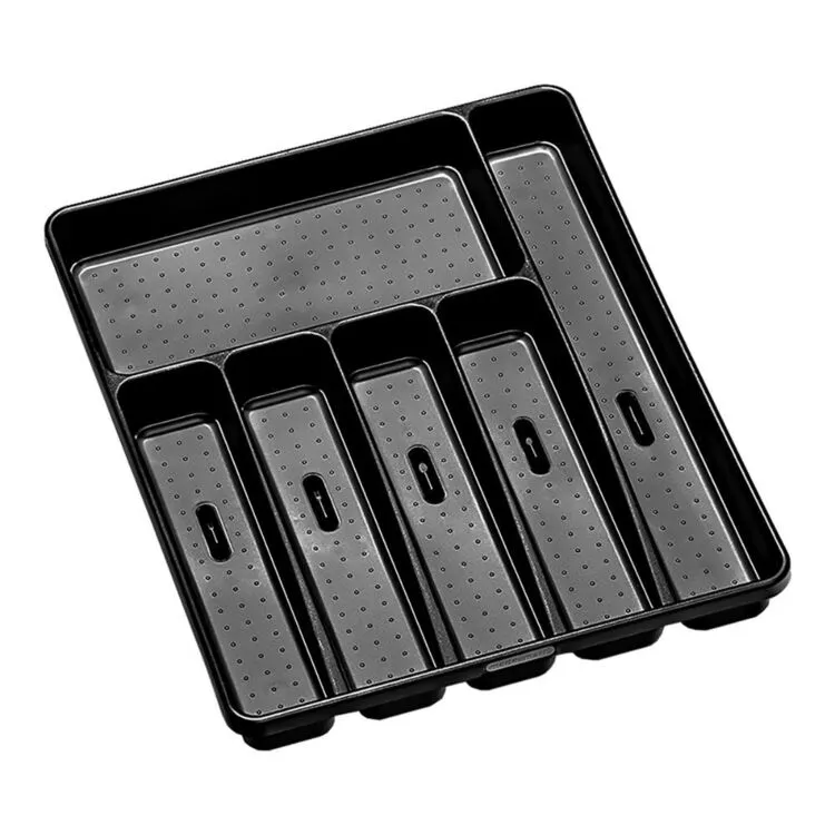 Madesmart 6 Compartment Cutlery Tray Carbon 1 Madesmart 6 Compartment Cutlery Tray Carbon