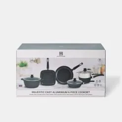 Smith & Nobel Majestic Cast Aluminium 6-Piece Cookset -Kitchen Accessories Shop BP640038 nc