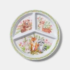 Soren Woodlands Kids Melamine Section Plate