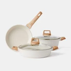 Smith & Nobel White Granite Plus 3 Piece Cookset