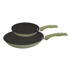 Smith & Nobel Enhance Twin Pack Aluminium Frypans Olive Green