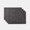 Shaynna Blaze Shayanna Blaze Mornington Faux Leather Placemats Set Of 4 Black