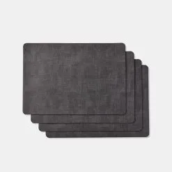 Shaynna Blaze Shayanna Blaze Mornington Faux Leather Placemats Set Of 4 Black