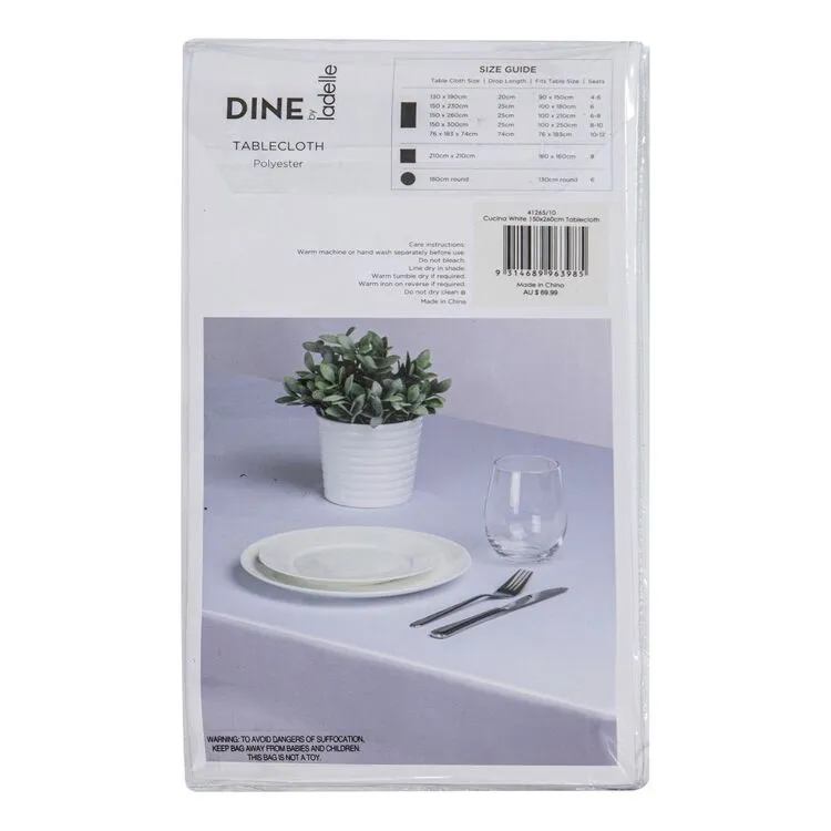 Dine By Ladelle Cucina Tablecloth White 150 X 260 Cm 1 Dine By Ladelle Cucina Tablecloth White 150 X 260 Cm