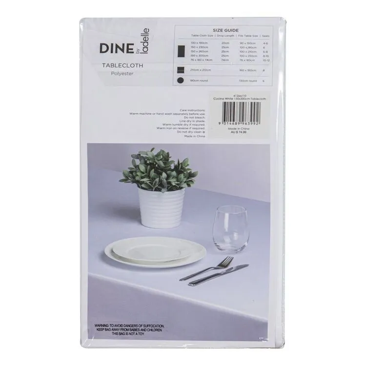 Dine By Ladelle Cucina Tablecloth White 150 X 300 Cm 2 Dine By Ladelle Cucina Tablecloth White 150 X 300 Cm - Image 2