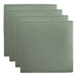 Maxwell & Williams Table Accents Leather Look Cowhide Coaster 10 X 10 Cm Set Of 4 Sage