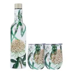 Maxwell & Williams Golden Summer Double Walled Stainless Steel Wine Set 3 Piece -Kitchen Accessories Shop BP646402 nc