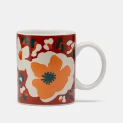Soren Poppies Pack Of 4 Mugs Set Orange -Kitchen Accessories Shop BP646593 nc