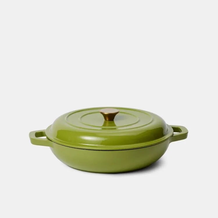 Smith & Nobel Luxe Cast Iron Braiser 4.5L Green 1 Smith & Nobel Luxe Cast Iron Braiser 4.5L Green