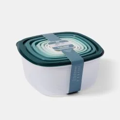 Smith & Nobel 7 Piece Square Container Set Blue -Kitchen Accessories Shop BP647338 nc