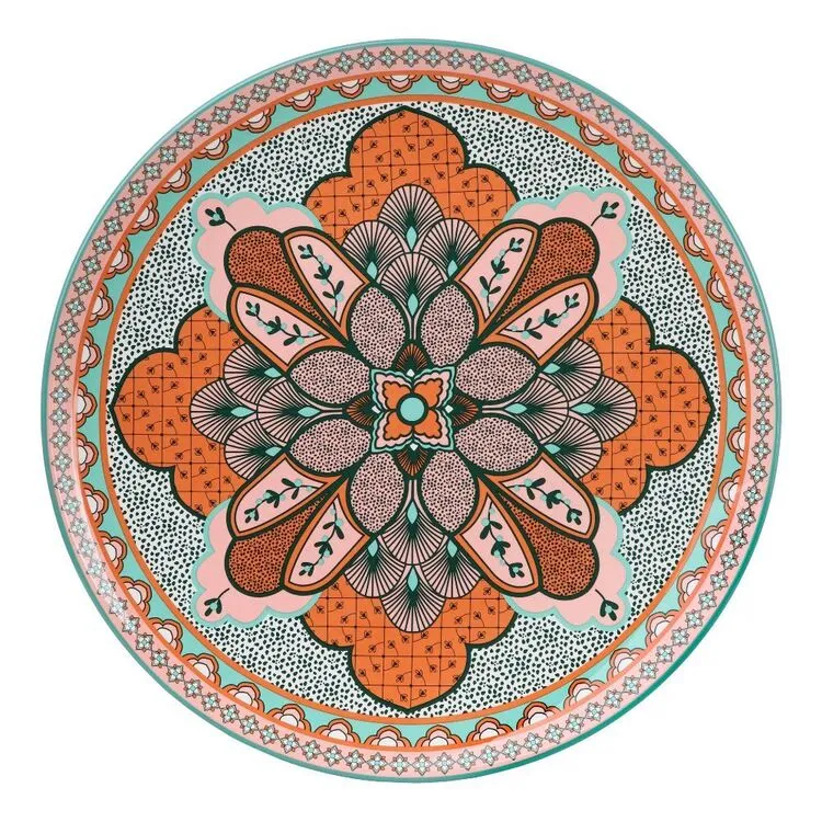 Casa Domani Pelagie Round Serving Platter 37 Cm Teal/Terracotta 2 Casa Domani Pelagie Round Serving Platter 37 Cm Teal/Terracotta - Image 2