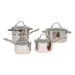 Smith & Nobel Luminous 5-Piece Copper Base Stainless Steel Cookset