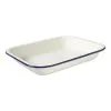 Wiltshire Enamel Oblong Pie Dish 1.5L Blue Rim