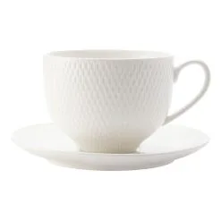 Maxwell & Williams White Basics Diamonds Tea Cup And Saucer 220mL