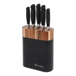 Stanley Rogers Black Oval 6-Piece Knife Block