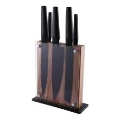 Smith & Nobel 6-Piece Acacia Magnet Acrylic Knife Block