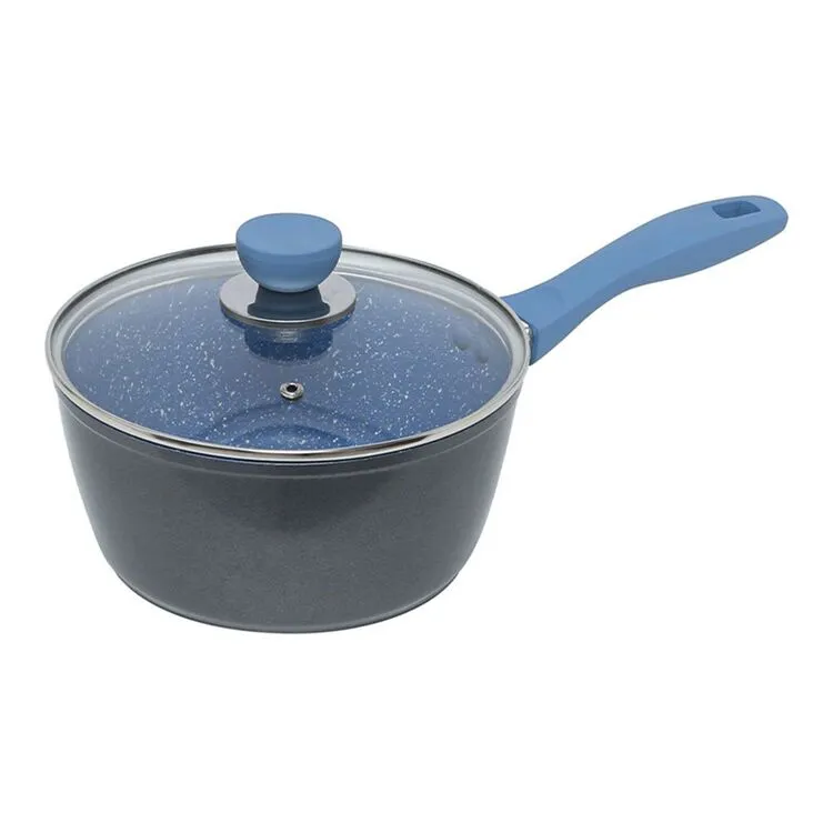 Smith & Nobel Stone Plus Cerulean 20cm Saucepan With Lid 1 Smith & Nobel Stone Plus Cerulean 20cm Saucepan With Lid