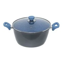 Smith & Nobel Stone Plus Cerulean 24cm Casserole With Lid