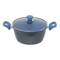Smith & Nobel Stone Plus Cerulean 28cm Casserole With Lid