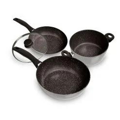 Stonedine Plus 28cm 4-Piece Cookset Black