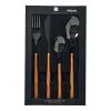 Smith & Nobel Milan 24-Piece Cutlery Set Walnut/Black