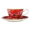 Maxwell & Williams T+C Silk Road Foot Cup + Saucer 200mL Red