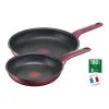 Tefal Daily Chef Red Induction Non-Stick Twin Pack Frypans 22/28cm