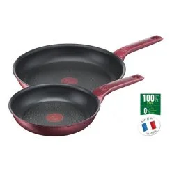Tefal Daily Chef Red Induction Non-Stick Twin Pack Frypans 22/28cm