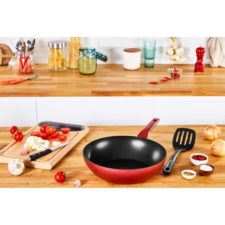 Tefal Daily Chef Red Induction Non-Stick Wok 28cm 2 Tefal Daily Chef Red Induction Non-Stick Wok 28cm - Image 2
