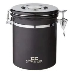 Coffee Culture Matte Black Coffee Canister Medium