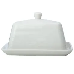 Casa Domani Casual White Evolve Butter Dish Gift Boxed