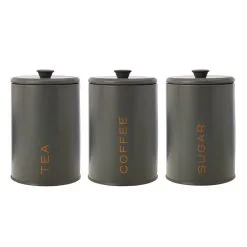 Casa Domani Cucina Canister 1.2L Set Of 3 Charcoal