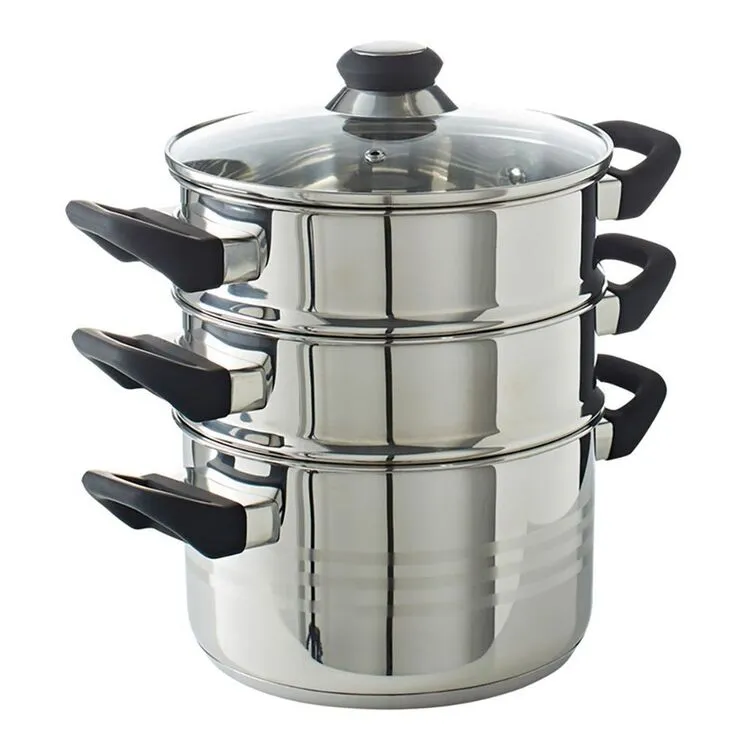 Smith & Nobel Traditions Stainless Steel 3 Piece 20cm Steamer Set 1 Smith & Nobel Traditions Stainless Steel 3 Piece 20cm Steamer Set