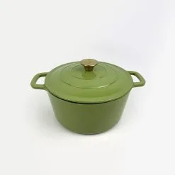 Smith & Nobel Luxe Cast Iron Casserole Green 5L