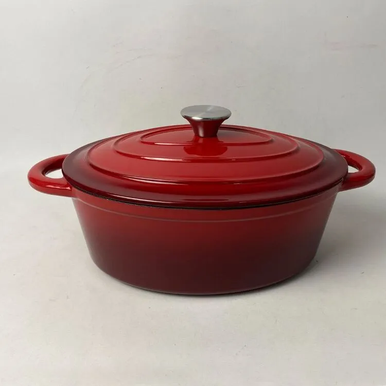 Smith & Nobel Traditions 3L Cast Iron Oval Casserole Red 1 Smith & Nobel Traditions 3L Cast Iron Oval Casserole Red