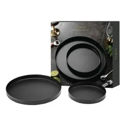 Tempa Aurora Matte Black Serving Tray 2 Pack
