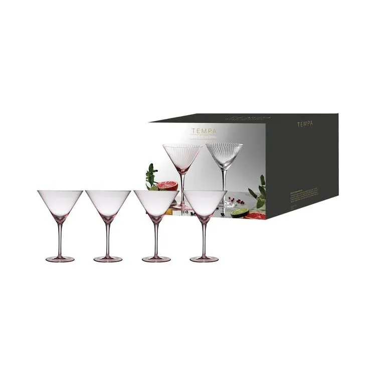 Tempa Esme 4 Pack Martini Glass Blush 1 Tempa Esme 4 Pack Martini Glass Blush