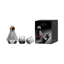 Tempa Jaxon Charcoal Decanter & Glasses 3 Piece Set