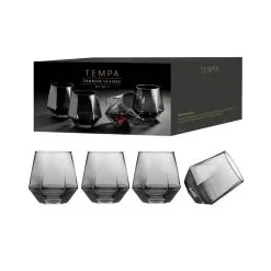 Tempa Jaxon Charcoal Tumblers Set Of 4