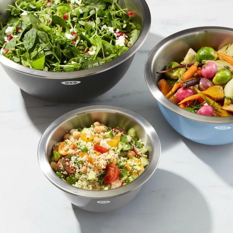 OXO Good Grips 3-Piece Stainless Steel Insulated Mixing Bowl Set 1 OXO Good Grips 3-Piece Stainless Steel Insulated Mixing Bowl Set