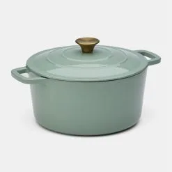 Smith & Nobel Luxe Cast Iron Casserole Light Green 5L